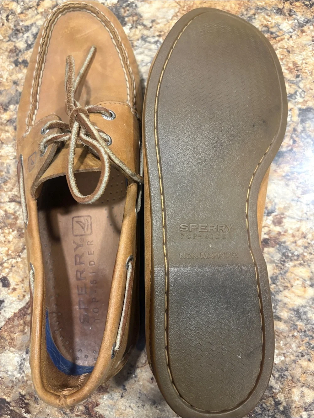 Sperry Brown Leather Moc-Toe Boat Shoes